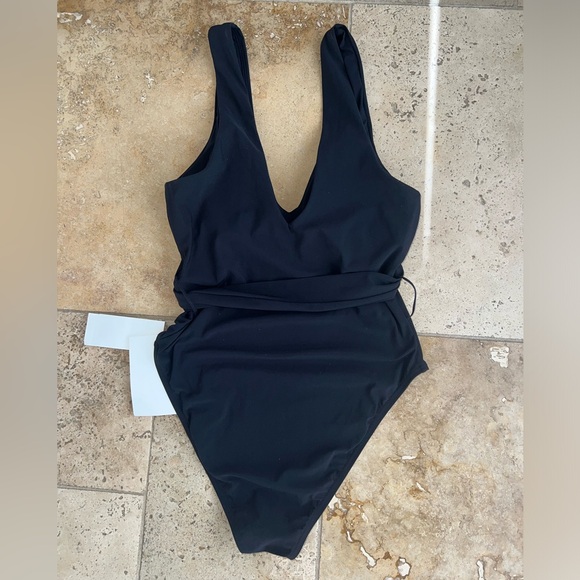 NWT Tory Burch Black Miller Plunge One Piece Swimsuit XS Authentic - Picture 4 of 4